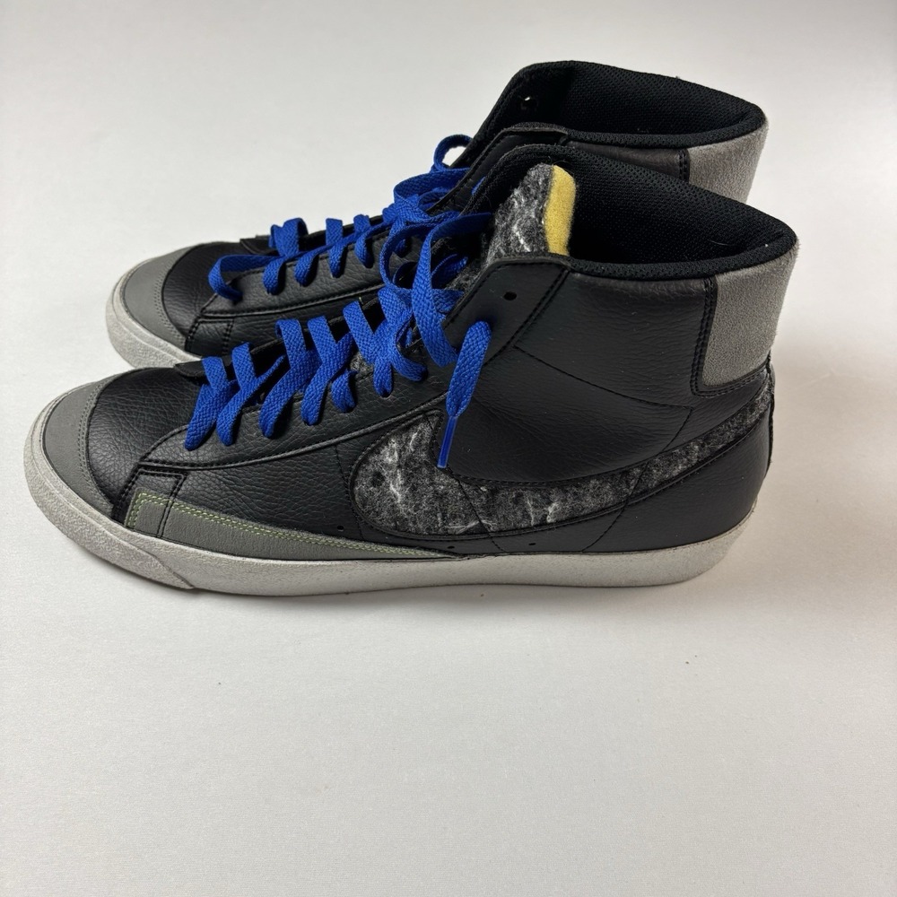 Nike Blazer Mid 77 Black Grey Green Men's Size 14 Vintage Style Clean Look